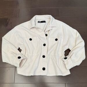 Zara Corduroy Jacket with Black Buttons